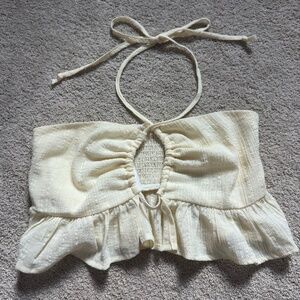 Yellow Pacsun Cross Halter Tie Top